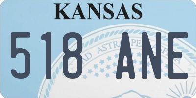 KS license plate 518ANE