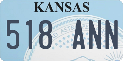 KS license plate 518ANN