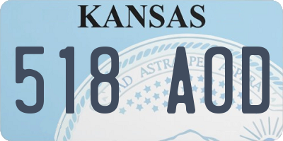 KS license plate 518AOD