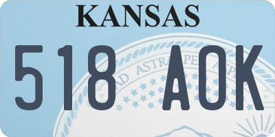 KS license plate 518AOK