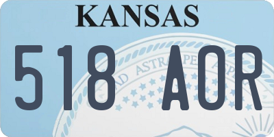 KS license plate 518AOR