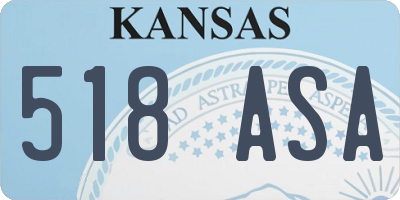 KS license plate 518ASA