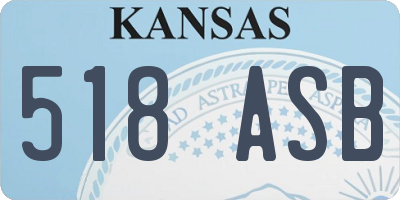 KS license plate 518ASB