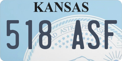 KS license plate 518ASF