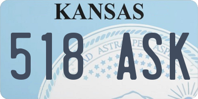 KS license plate 518ASK