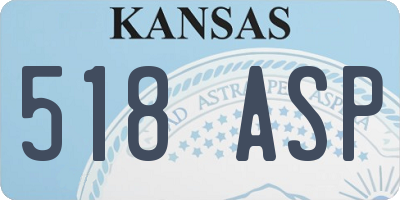 KS license plate 518ASP