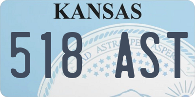 KS license plate 518AST
