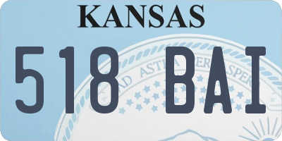 KS license plate 518BAI