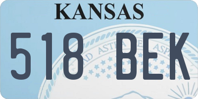 KS license plate 518BEK