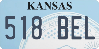 KS license plate 518BEL