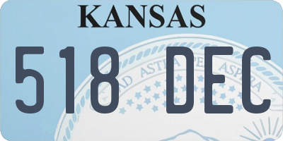 KS license plate 518DEC