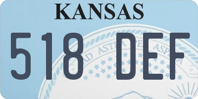KS license plate 518DEF