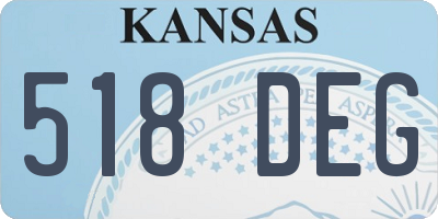 KS license plate 518DEG