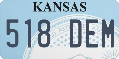 KS license plate 518DEM