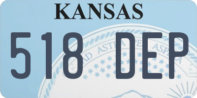 KS license plate 518DEP