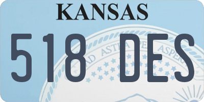 KS license plate 518DES