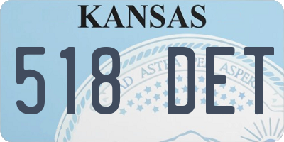KS license plate 518DET