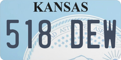 KS license plate 518DEW
