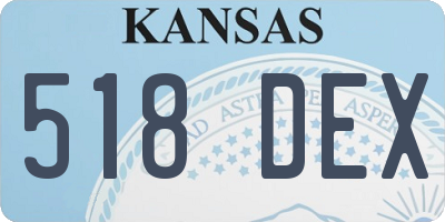 KS license plate 518DEX