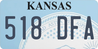 KS license plate 518DFA
