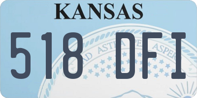 KS license plate 518DFI