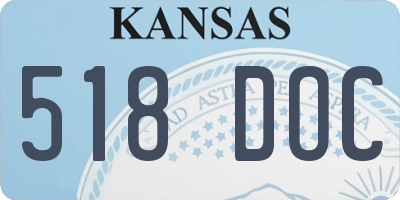 KS license plate 518DOC