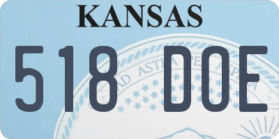KS license plate 518DOE