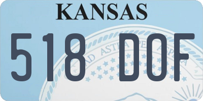 KS license plate 518DOF