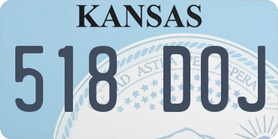 KS license plate 518DOJ