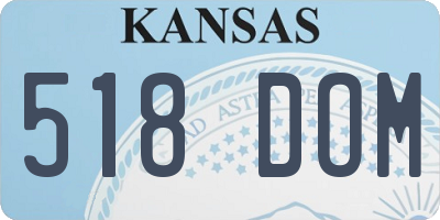 KS license plate 518DOM