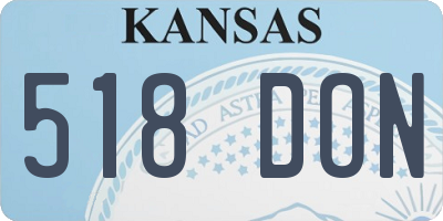 KS license plate 518DON