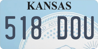 KS license plate 518DOU