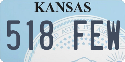 KS license plate 518FEW