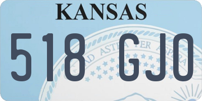 KS license plate 518GJO