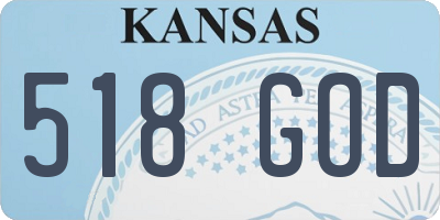 KS license plate 518GOD
