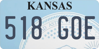 KS license plate 518GOE