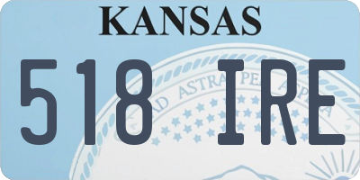 KS license plate 518IRE