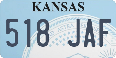 KS license plate 518JAF