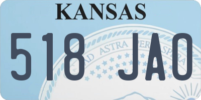 KS license plate 518JAO