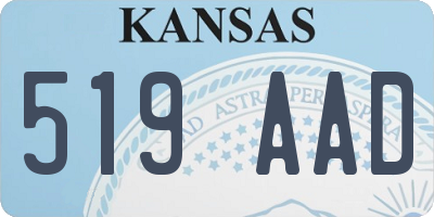 KS license plate 519AAD