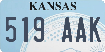 KS license plate 519AAK