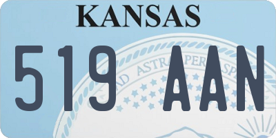 KS license plate 519AAN