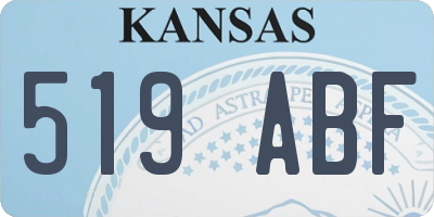 KS license plate 519ABF
