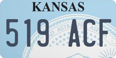 KS license plate 519ACF