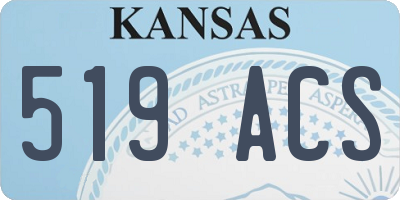 KS license plate 519ACS