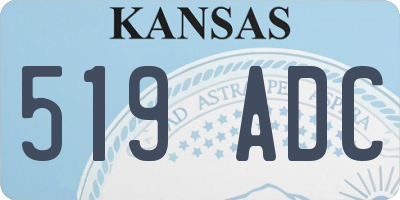 KS license plate 519ADC