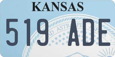 KS license plate 519ADE