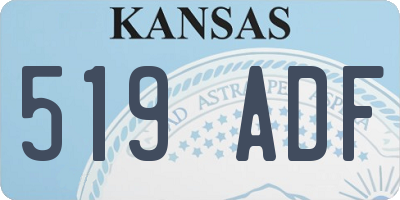 KS license plate 519ADF
