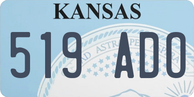 KS license plate 519ADO