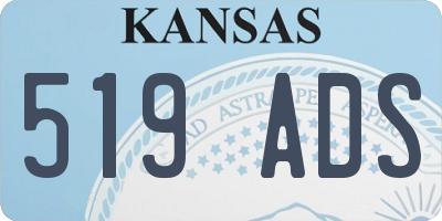 KS license plate 519ADS